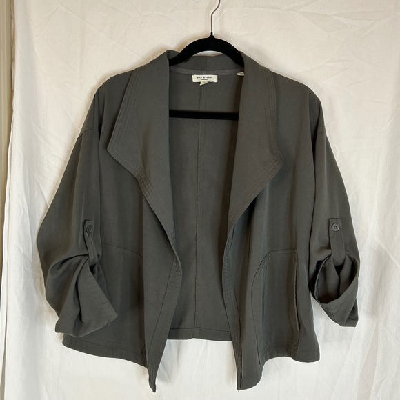 Max Studio London Women's Olive Green Open Front Jacket - Medium Casual - Picture 1 of 12